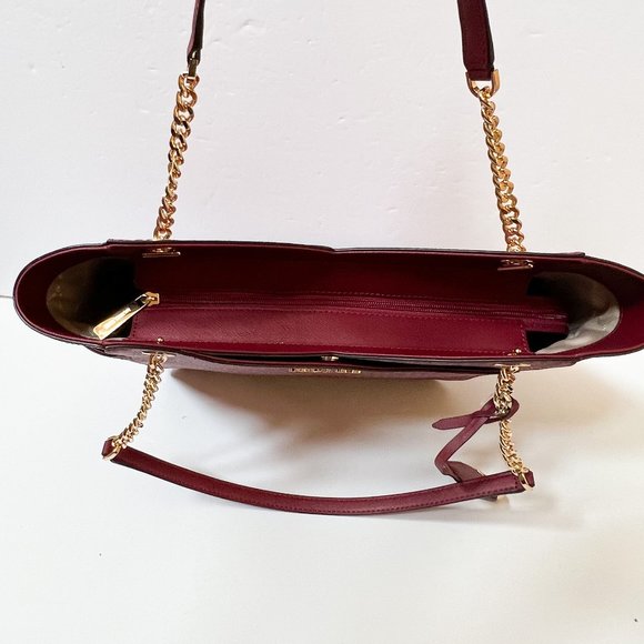 Michael Kors Jet Set Travel Large X Chained Tote Shoulder Bag MK Mulberry Multi - Picture 8 of 13